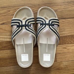 Dolce Vita Tan and Black Woven Sandals